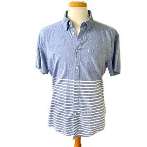 Barbour Rowland Short Sleeve linen blend Shirt. Size Large.